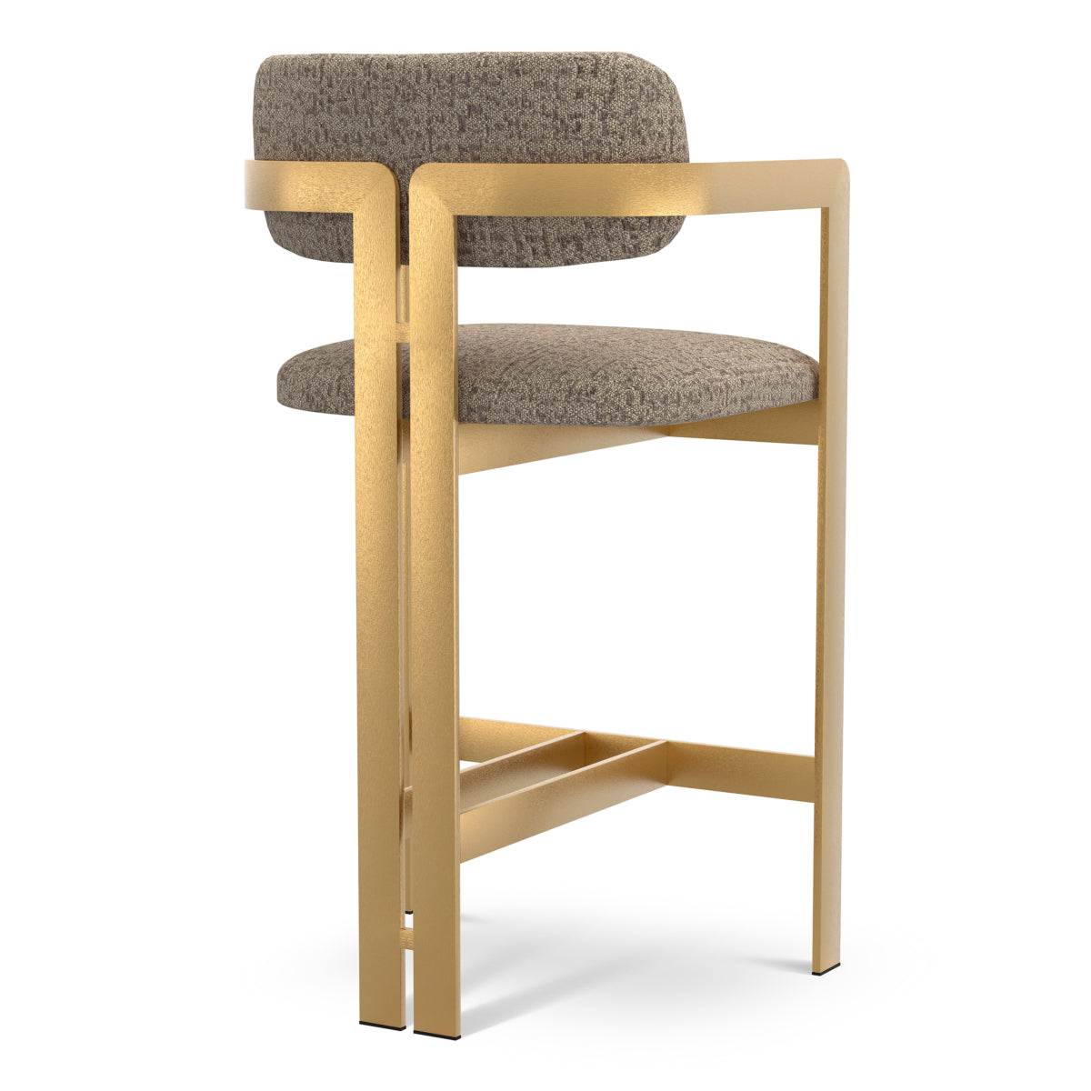 Warm Gray Rounded Back Counter Stool Donato | D