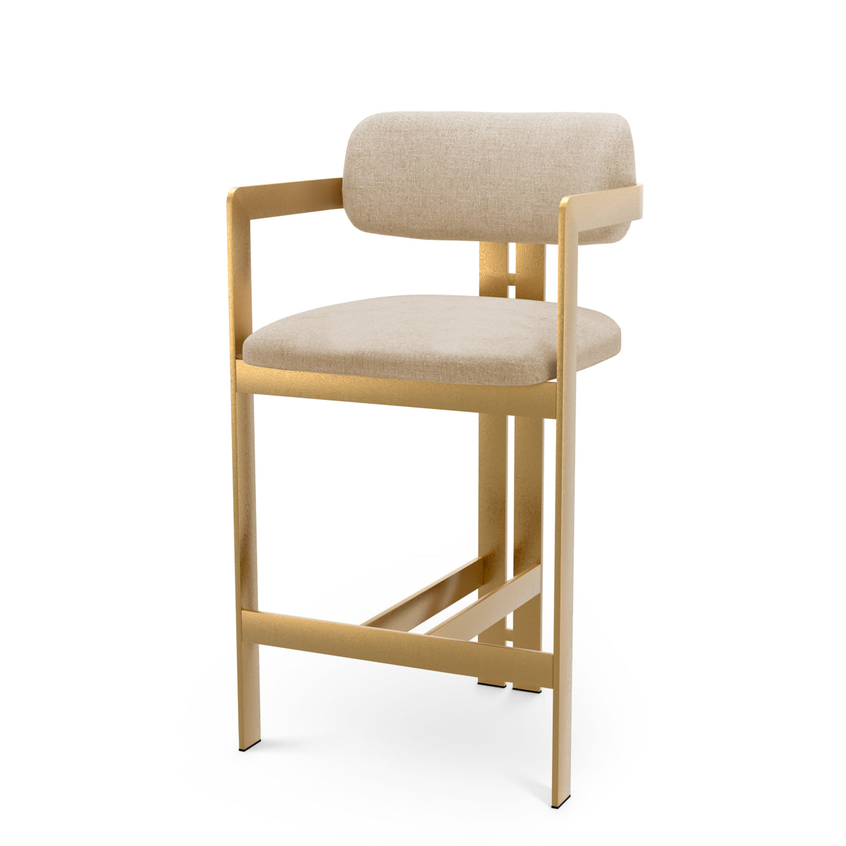 Beige Rounded Back Counter Stool Donato | A