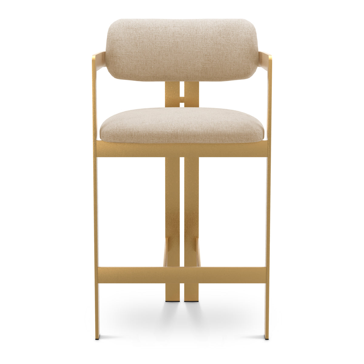 Beige Rounded Back Counter Stool Donato | A