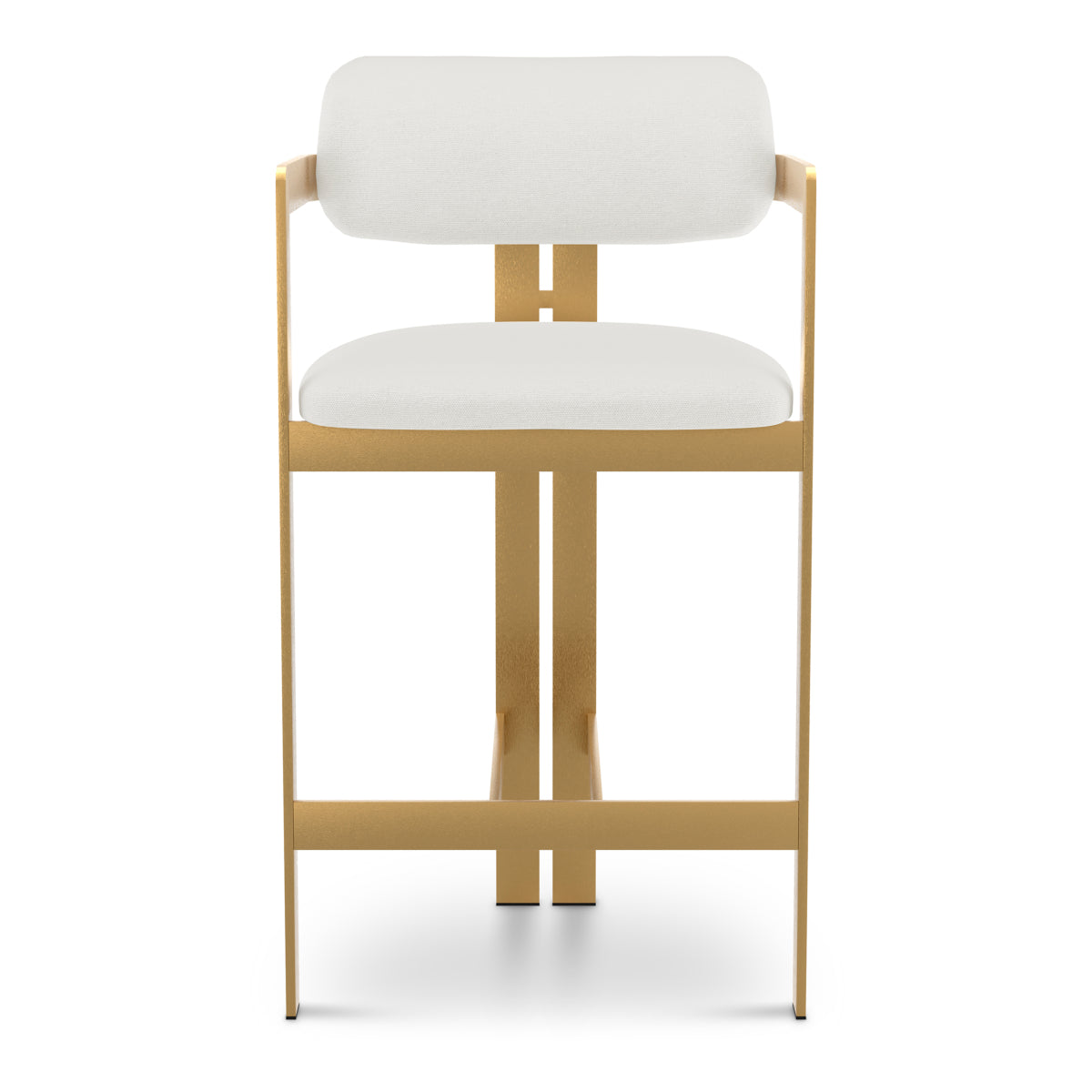Muslin White Rounded Back Counter Stool Donato | A
