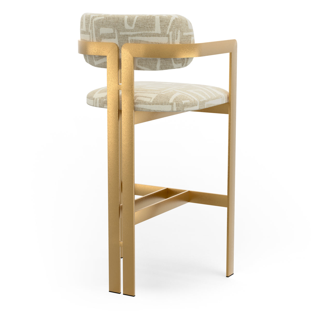 Light Gray Gold Frame Bar Stool Donato | B