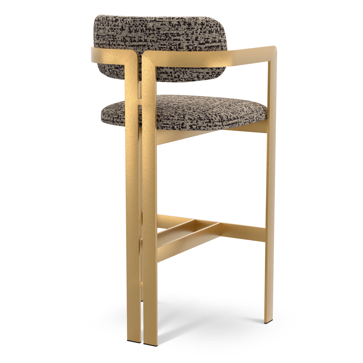 Dark Brown Gold Frame Bar Stool Donato | D