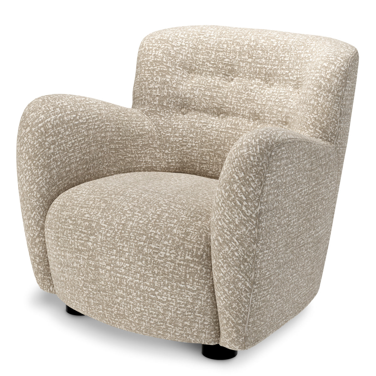 Silver Tufted Back Lounge Chair Bixby | D