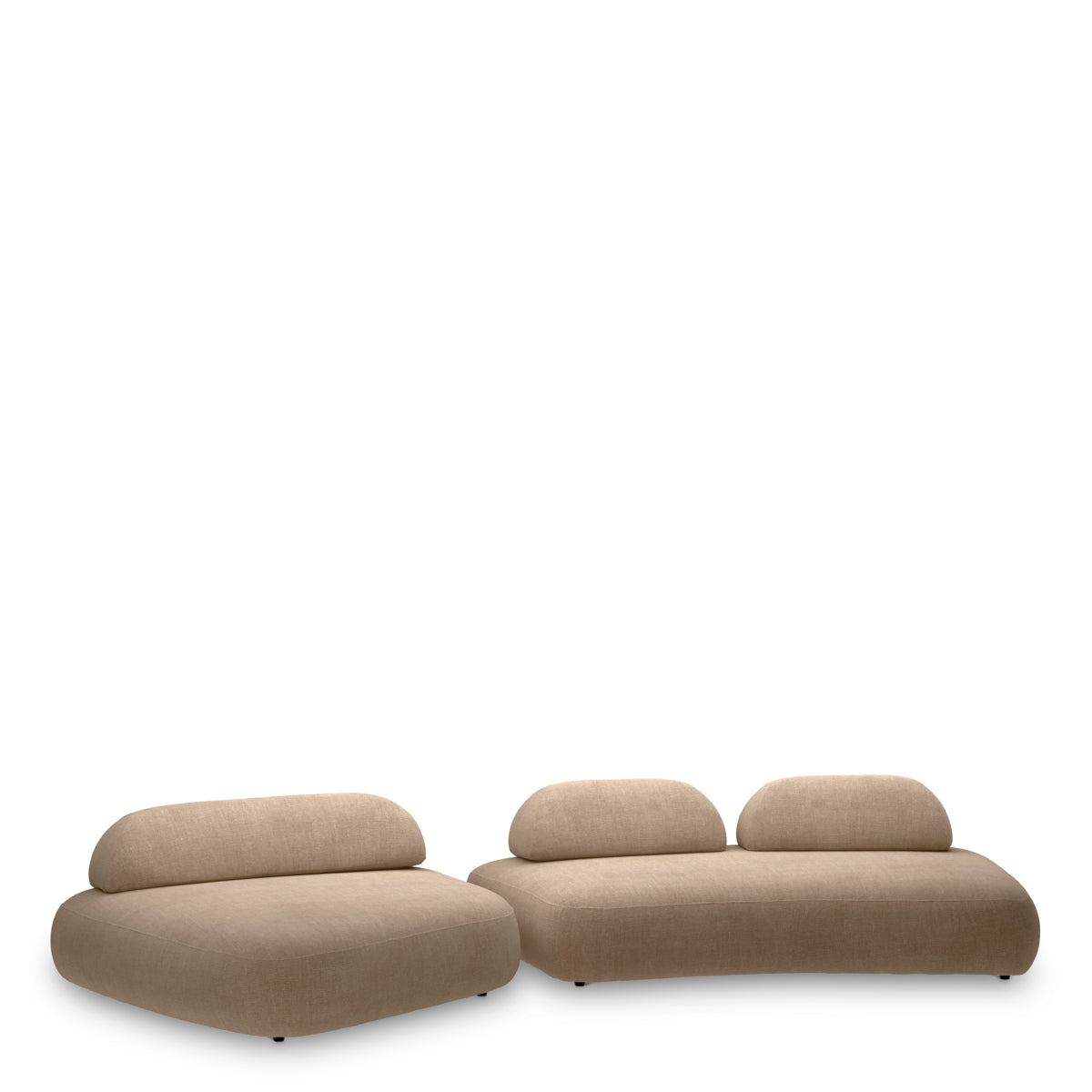 Stratfort Warm Gray Modular Curved Sofa Residenza