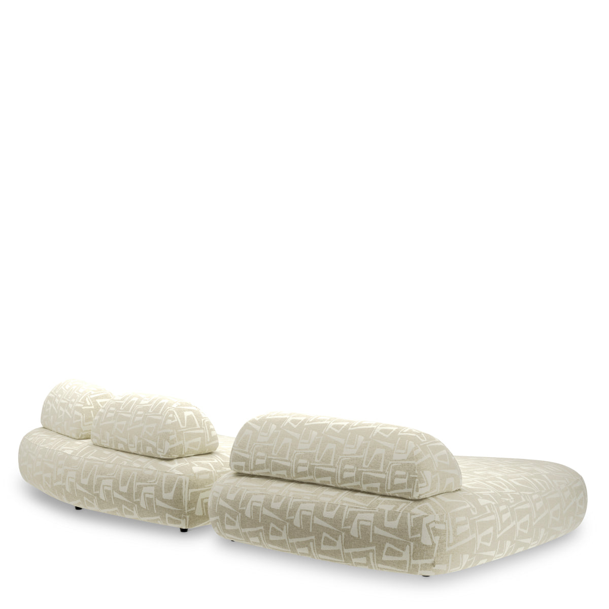 Davenport Light Gray Modular Curved Sofa Residenza