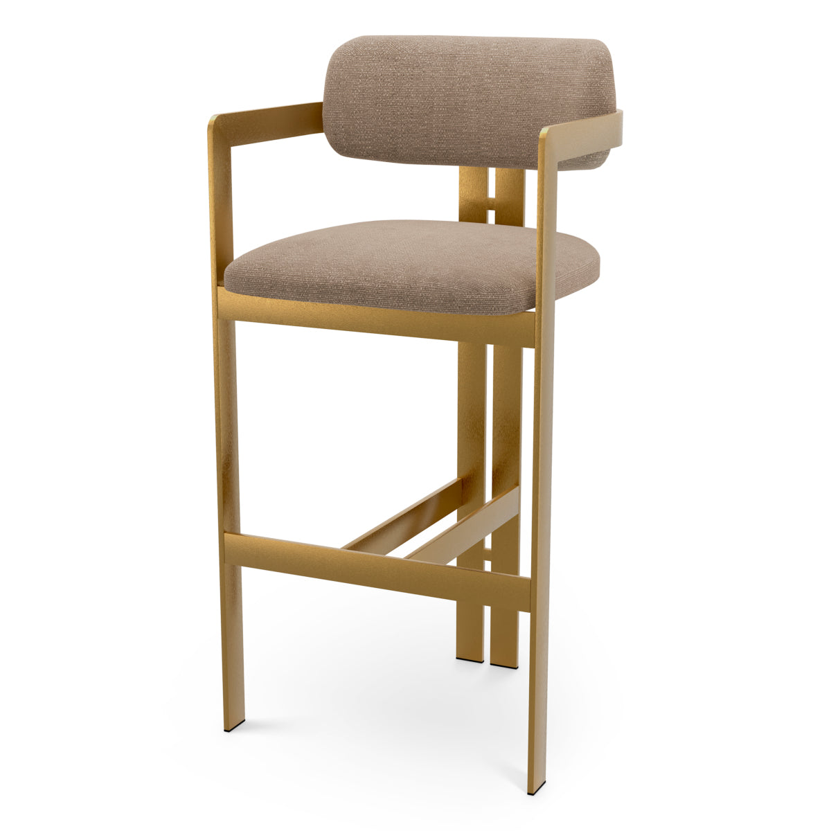 Stratfort Warm Gray Gold Frame Bar Stool Donato | C