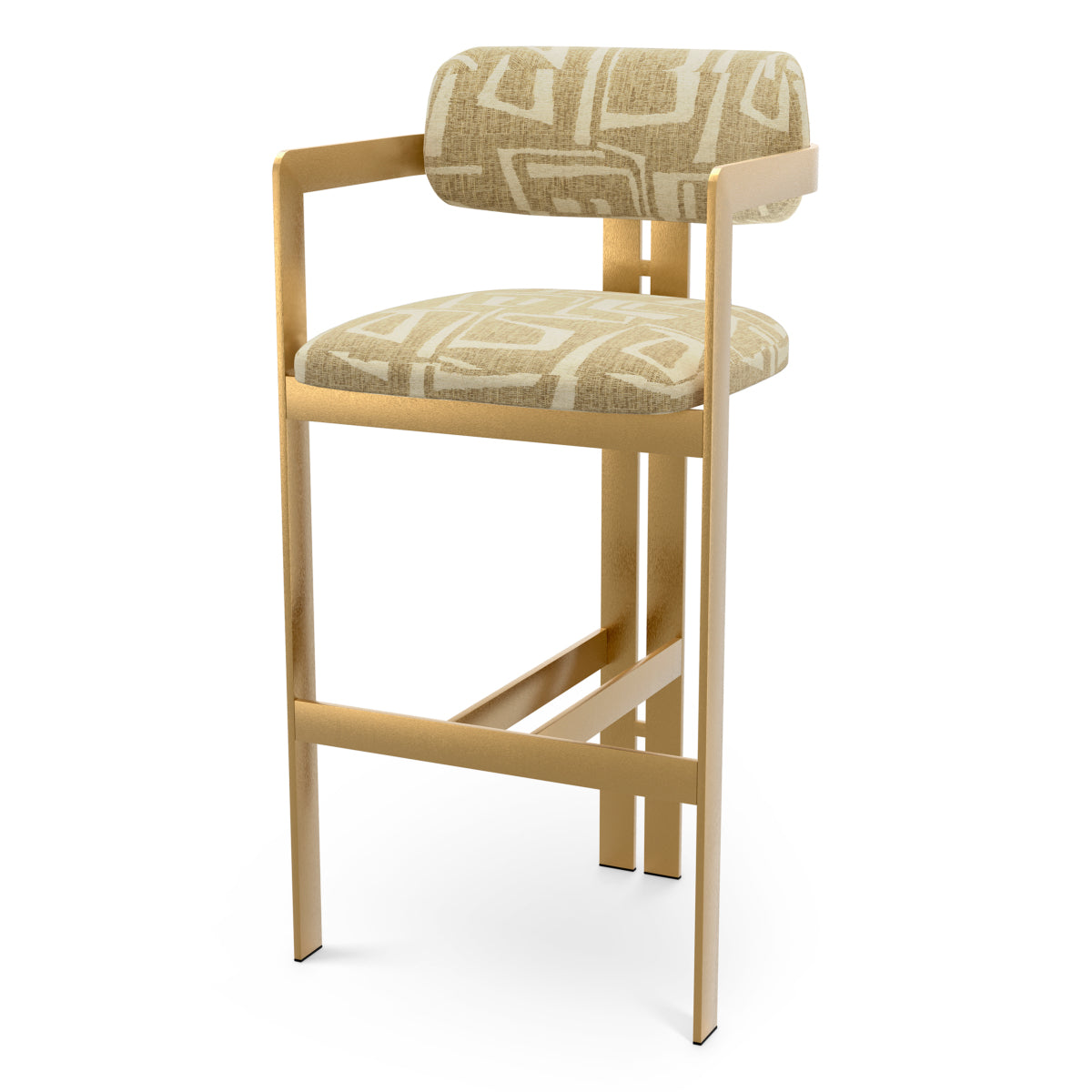 Light Brown Gold Frame Bar Stool Donato | B