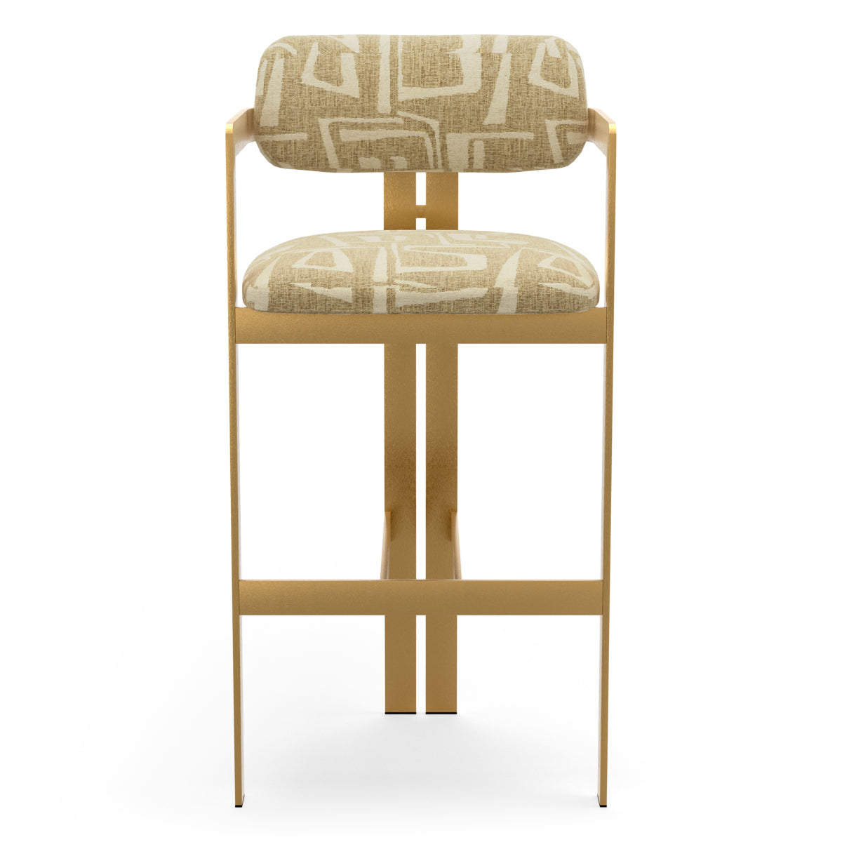 Light Brown Gold Frame Bar Stool Donato | B