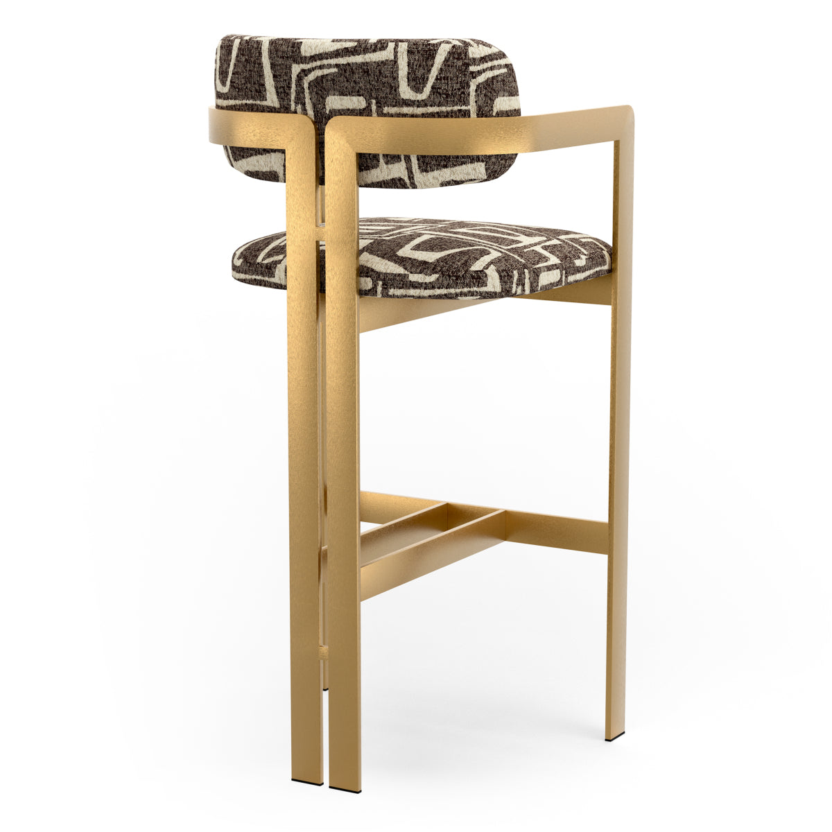 Dark Brown Gold Frame Bar Stool Donato | B