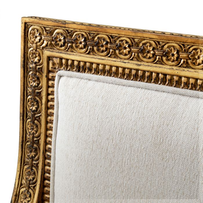 Chair Louis gold finish sentier cream