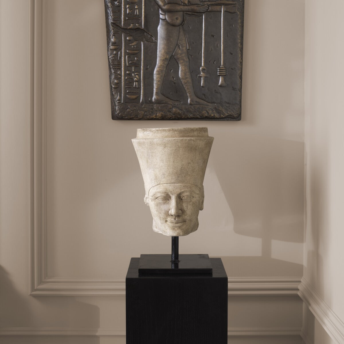 Carved Sandstone Statue Bust of Hatshepsut | Eichholtzmh.com