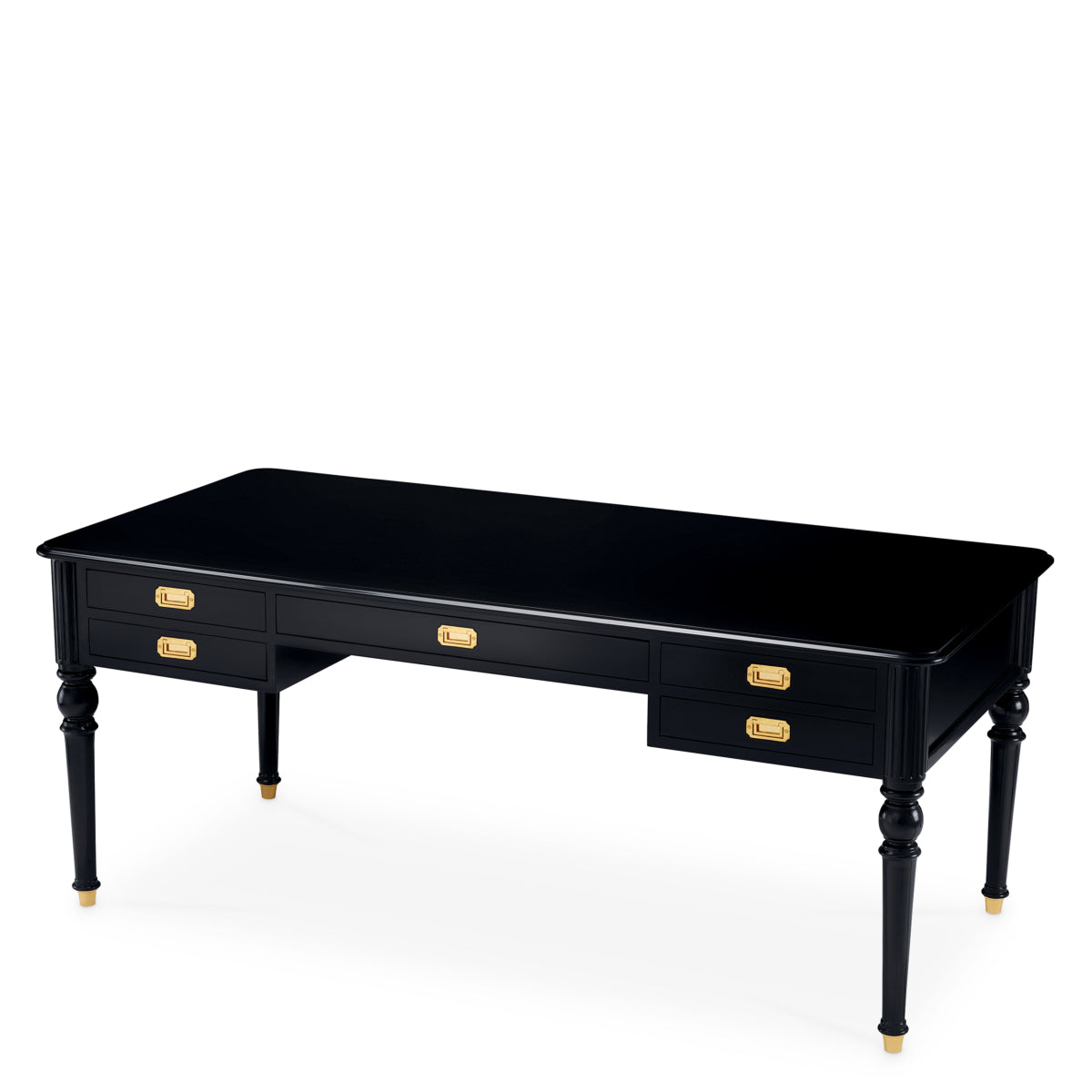 Black 5-Drawer Desk Wimbledon | Eichholtzmh.com