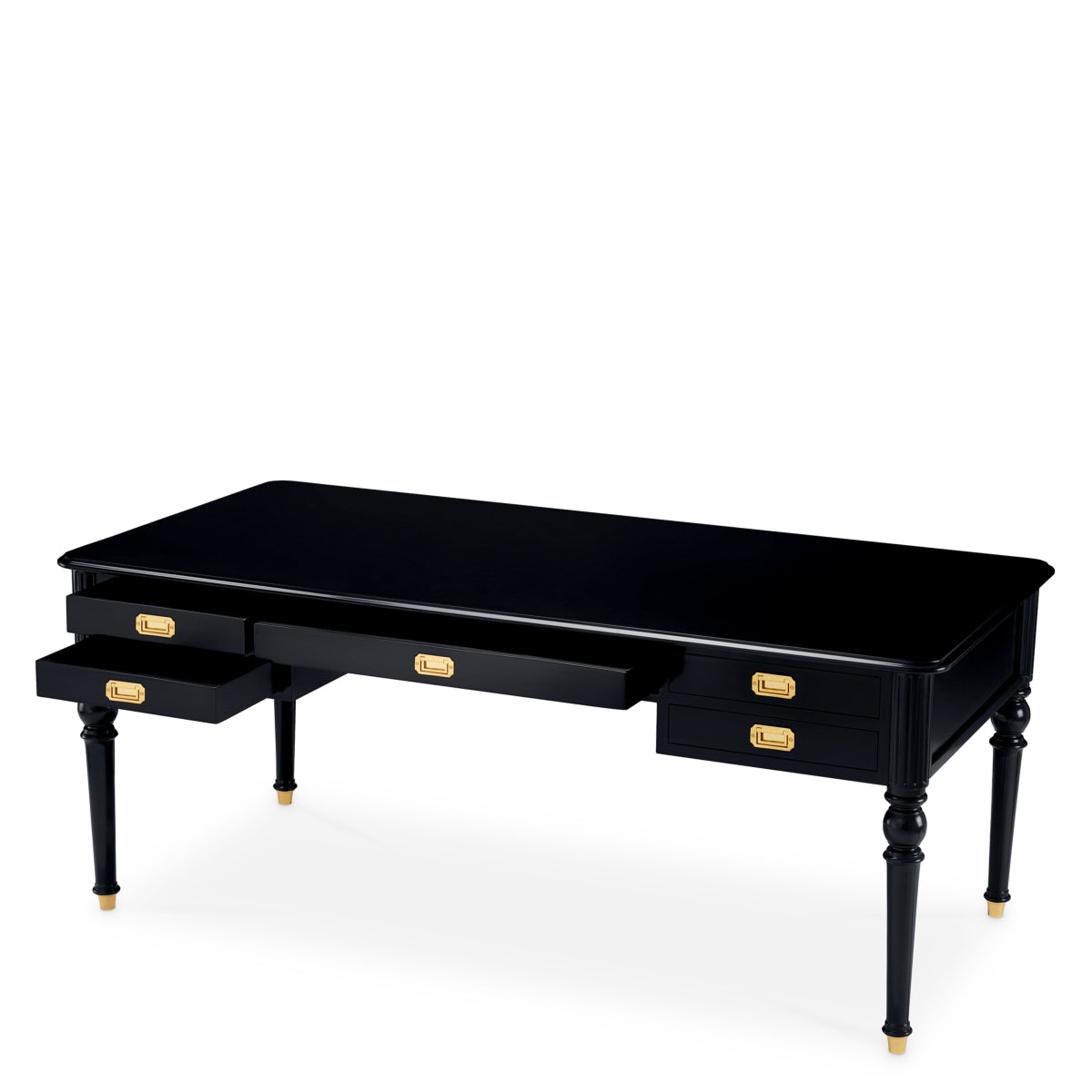 Black 5-Drawer Desk Wimbledon | Eichholtzmh.com