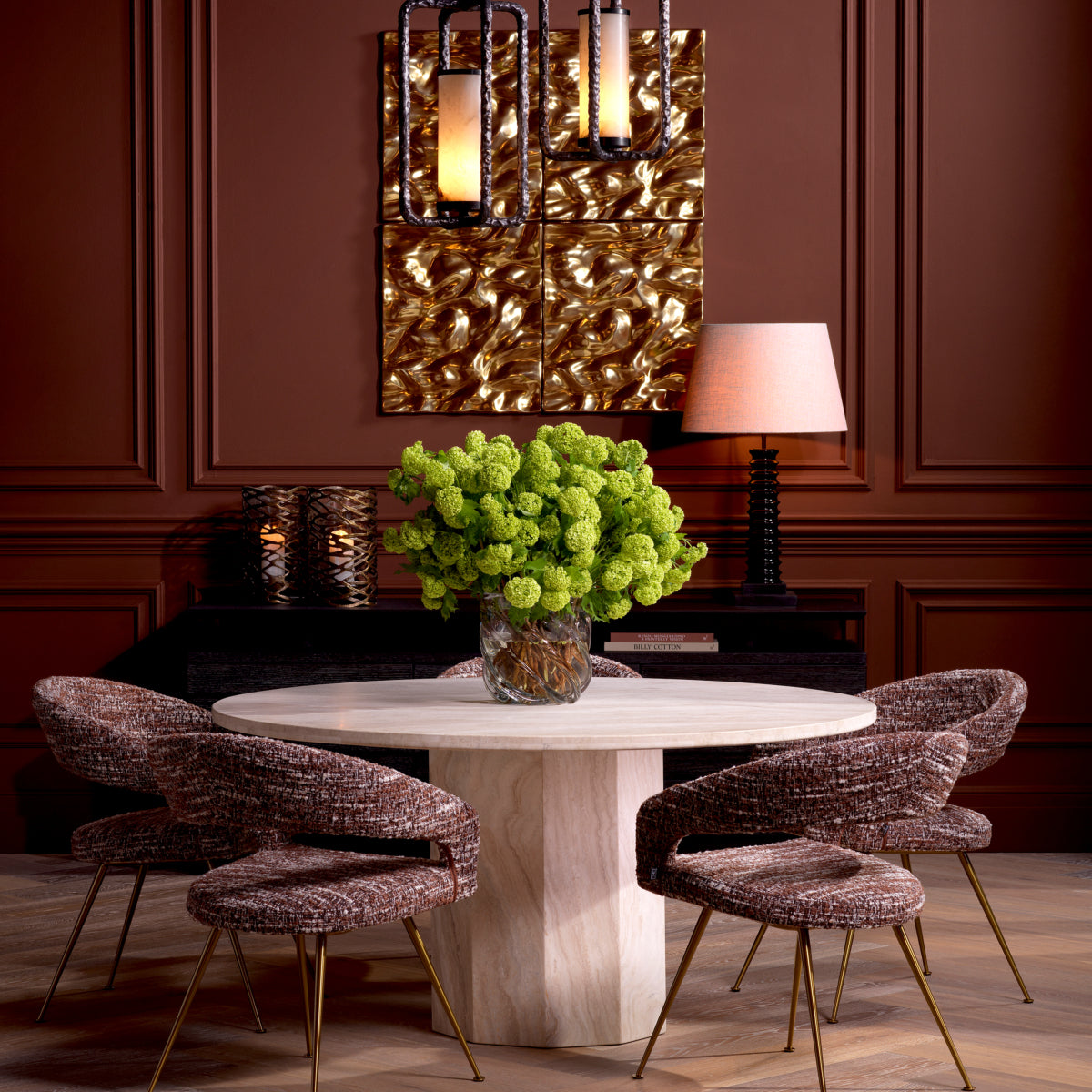 Round Travertine Dining Table Florence | Eichholtzmh.com