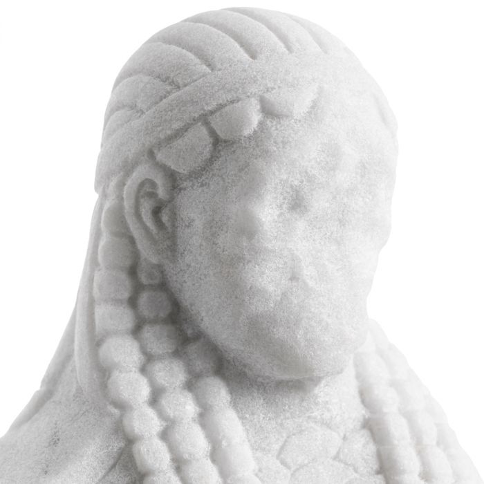 Object Sphinx white marble set of 2