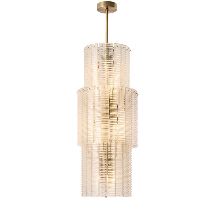 Chandelier Imperial brushed brass finish clear glass