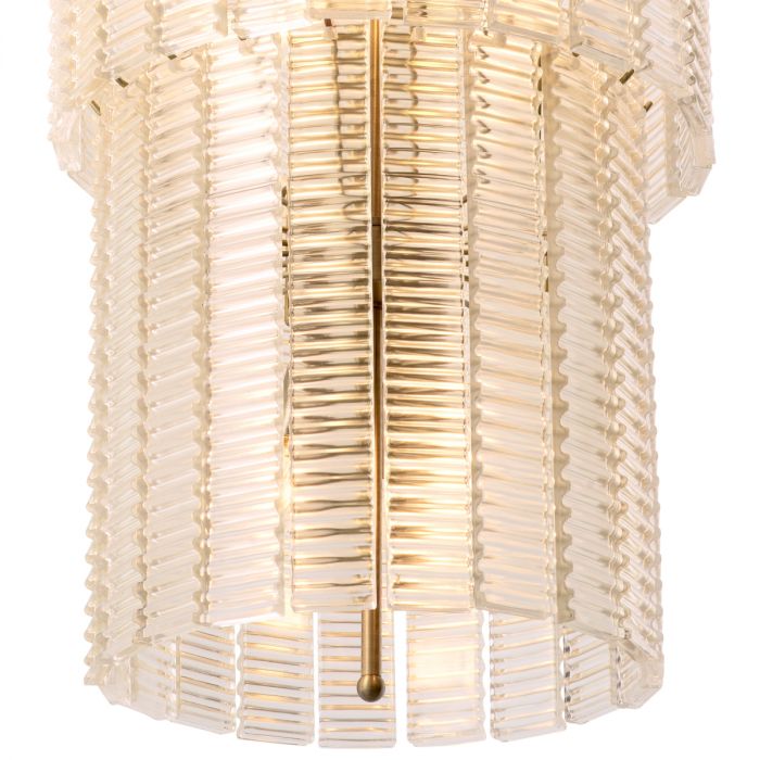 Chandelier Imperial brushed brass finish clear glass