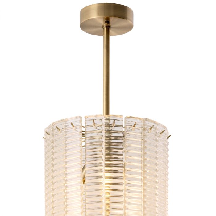 Chandelier Imperial brushed brass finish clear glass