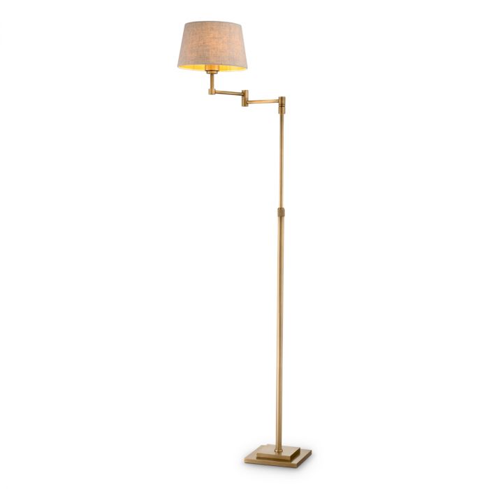 Floor Lamp Corbin antique brass finish incl linen shade