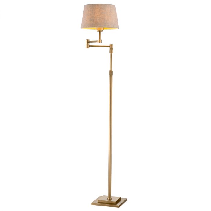 Floor Lamp Corbin antique brass finish incl linen shade