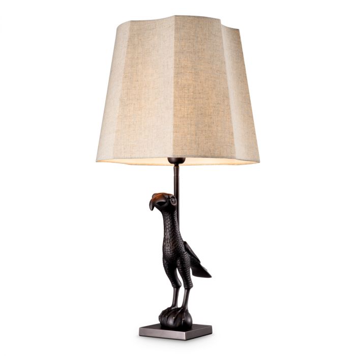 Table lamp Falcon bronze highlight finish incl shade