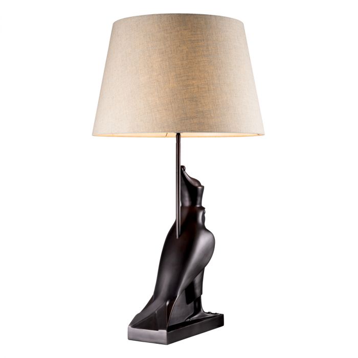 Table lamp Horus bronze highlight finish incl shade