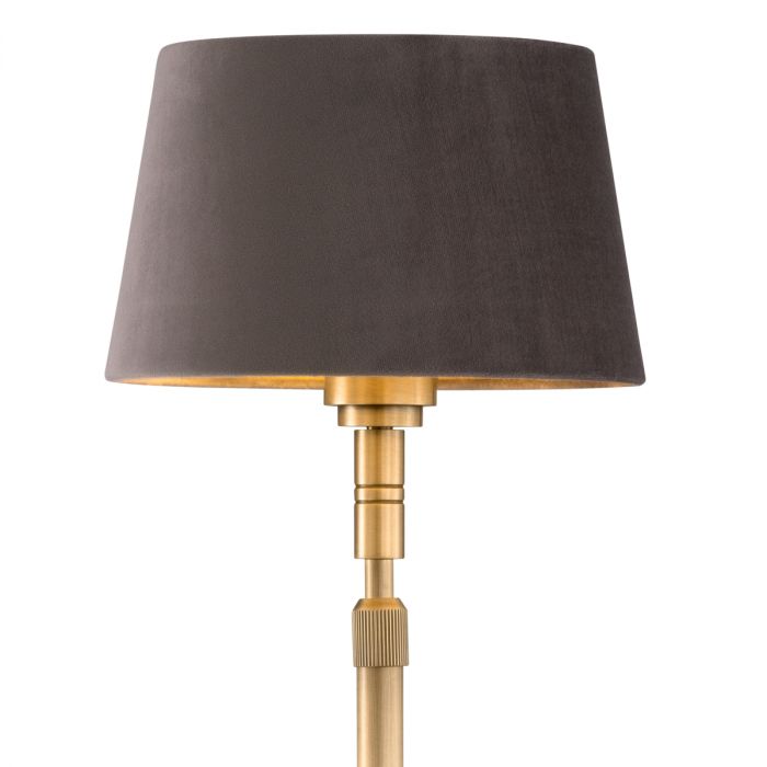 Floor Lamp Tryon antique brass finish incl velvet shade