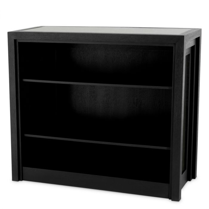 Bar Metropolitan black open grain veneer antique mirror glass