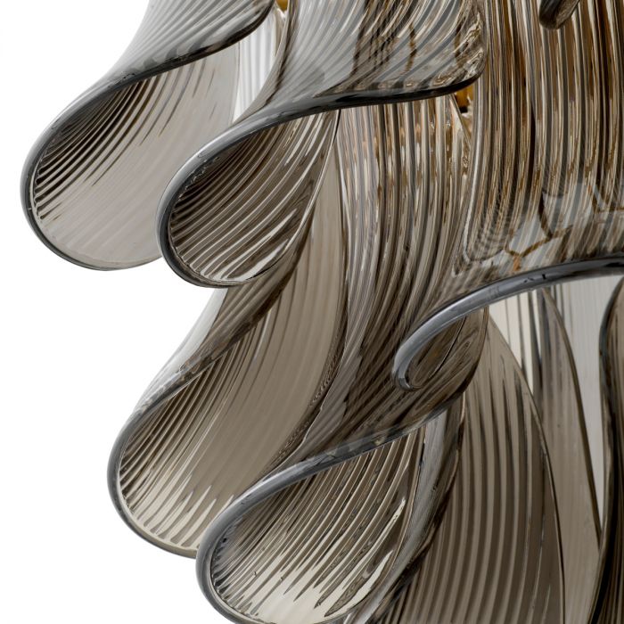 Chandelier Amun brushed brass finish smoke glass