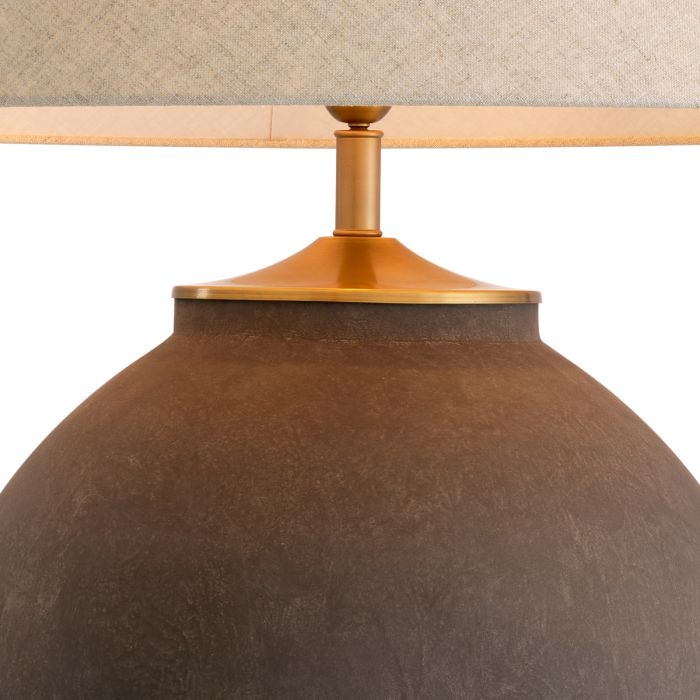 Table Lamp Moon Jar taupe finish incl shade