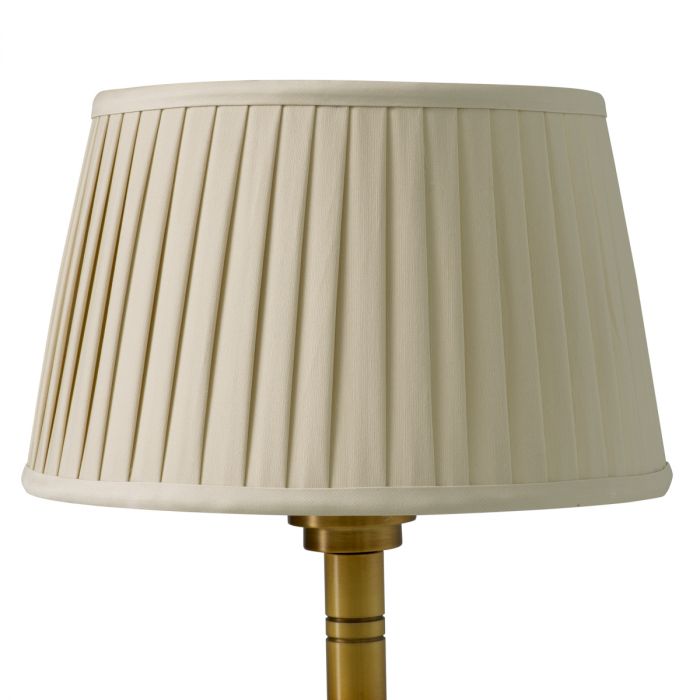 Floor Lamp Tryon antique brass finish incl beige pleated shade