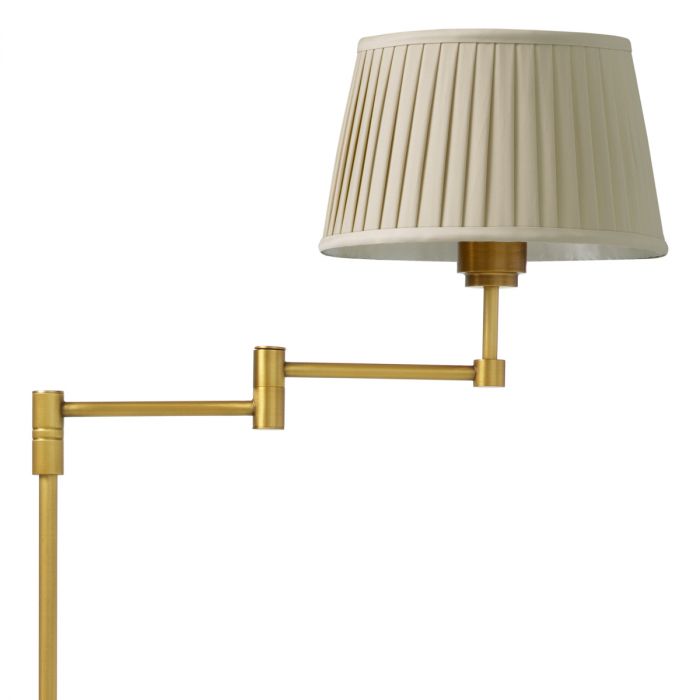 Floor Lamp Corbin antique brass finish incl beige pleated shade