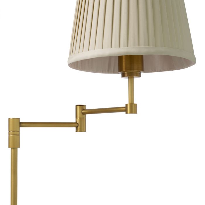 Floor Lamp Corbin antique brass finish incl beige pleated shade