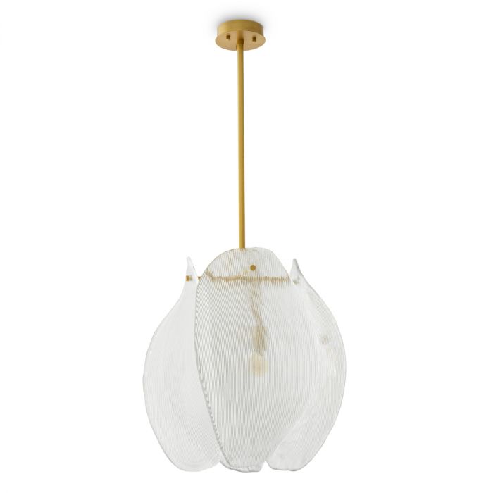 Chandelier Hibis antique brass finish clear glass