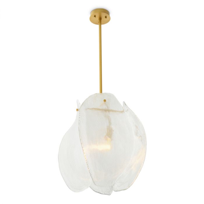 Chandelier Hibis antique brass finish clear glass