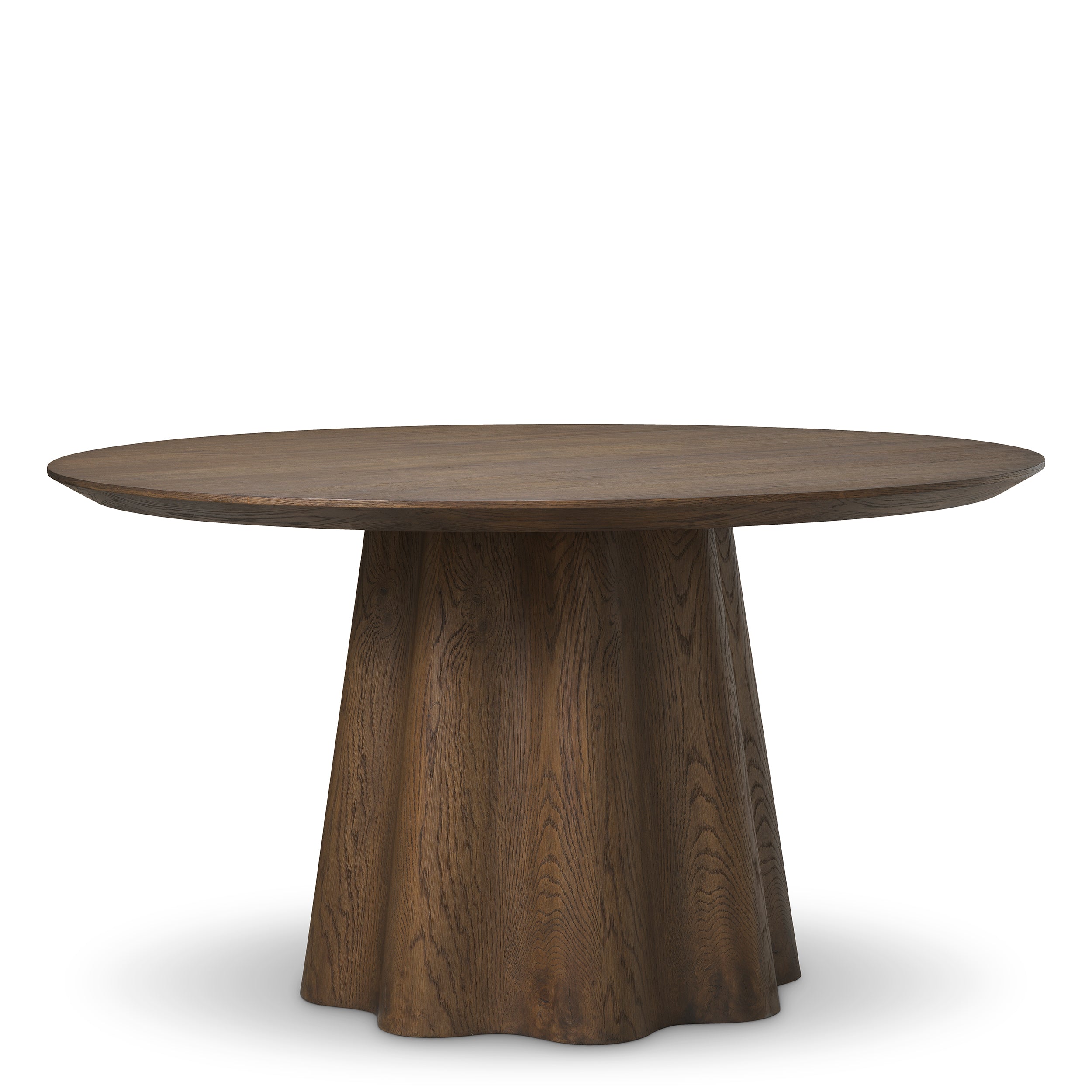 Dark Brown Oak Veneer Dining Table Papyrus