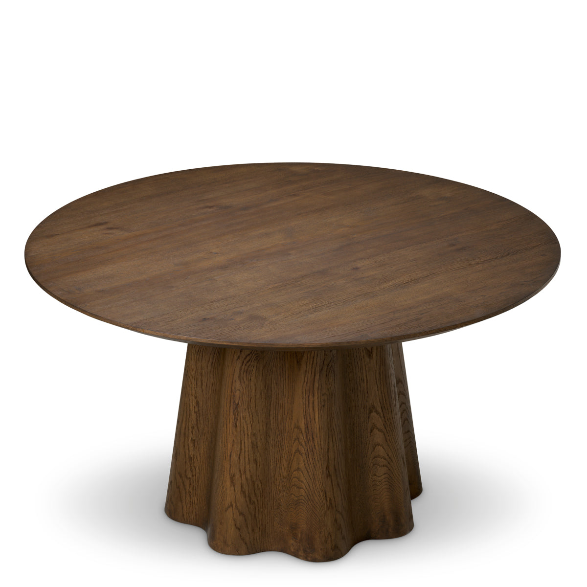 Dark Brown Oak Veneer Dining Table Papyrus