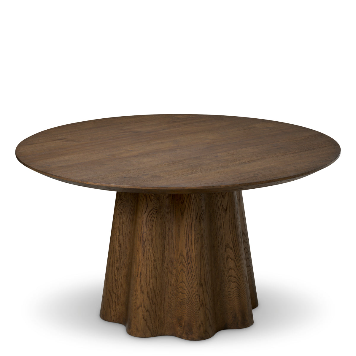 Dark Brown Oak Veneer Dining Table Papyrus