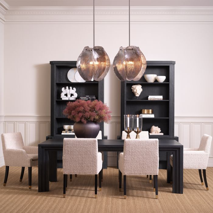 Chandelier Hibis bronze finish smoke glass