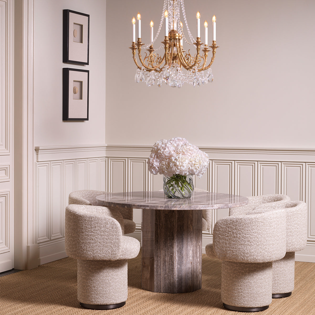 Silver Travertine Dining Table Florence | Eichholtzmh.com