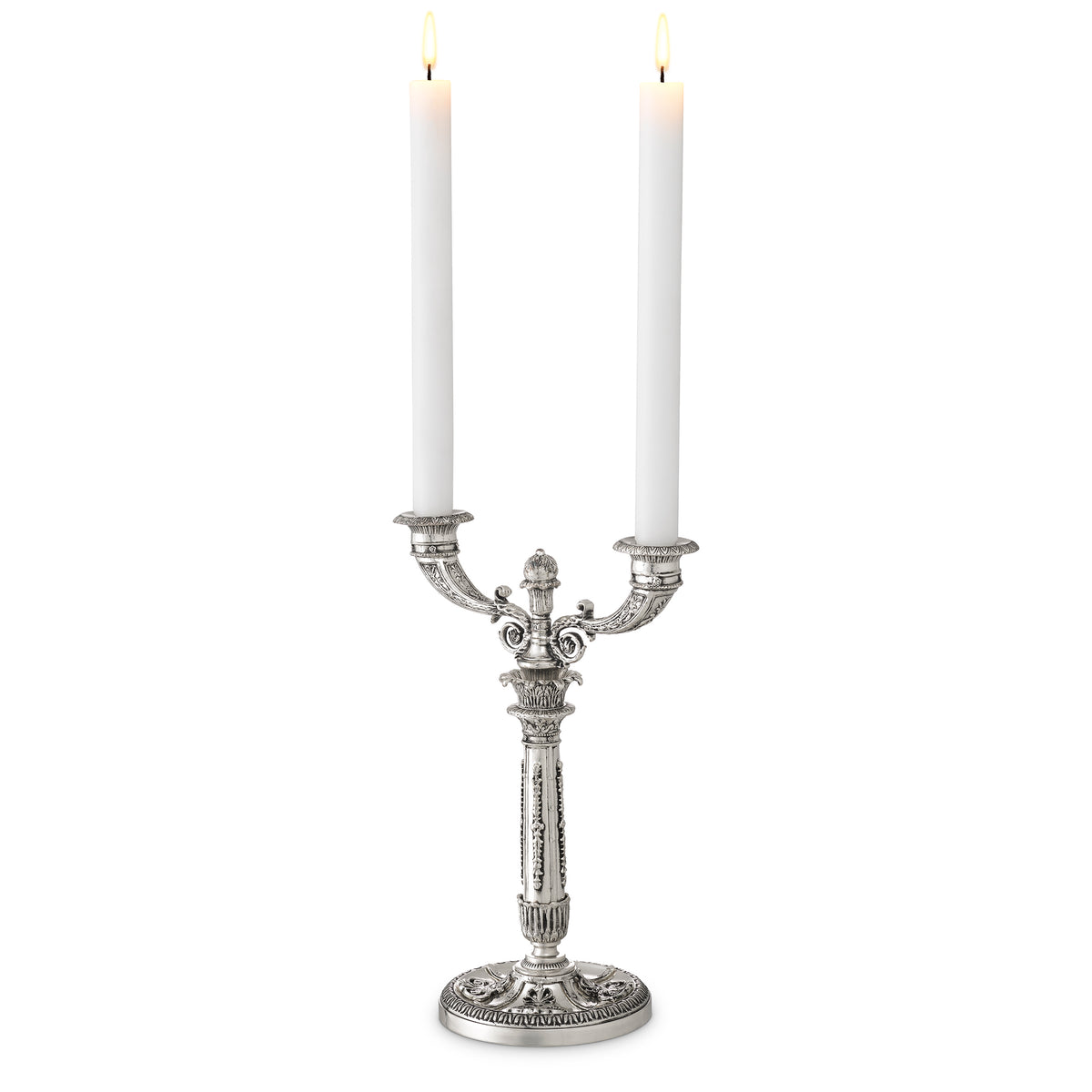 Silver 2-Stem Candle Holder Whitney | Eichholtzmh.com