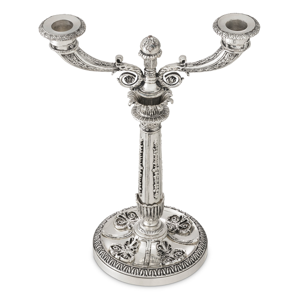 Silver 2-Stem Candle Holder Whitney | Eichholtzmh.com