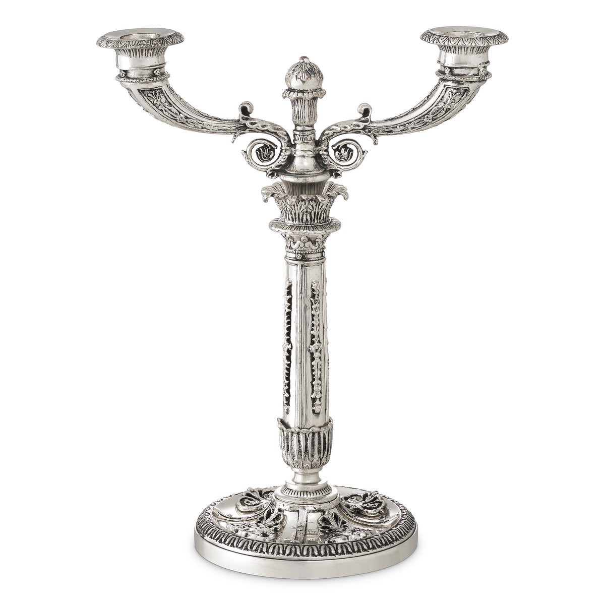 Silver 2-Stem Candle Holder Whitney | Eichholtzmh.com
