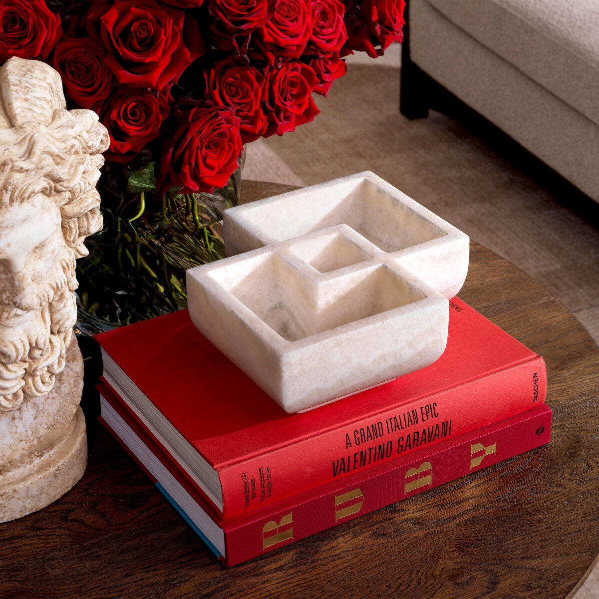 White Marble Sectioned Bowl Heber | Eichholtzmh.com