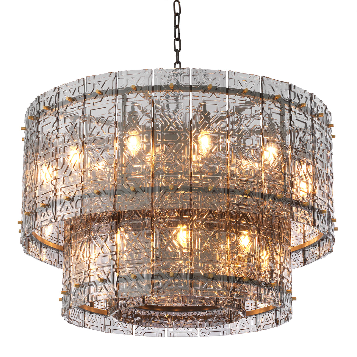 2-Tiered Glass Panel Chandelier Georgette | Eichholtzmh.com
