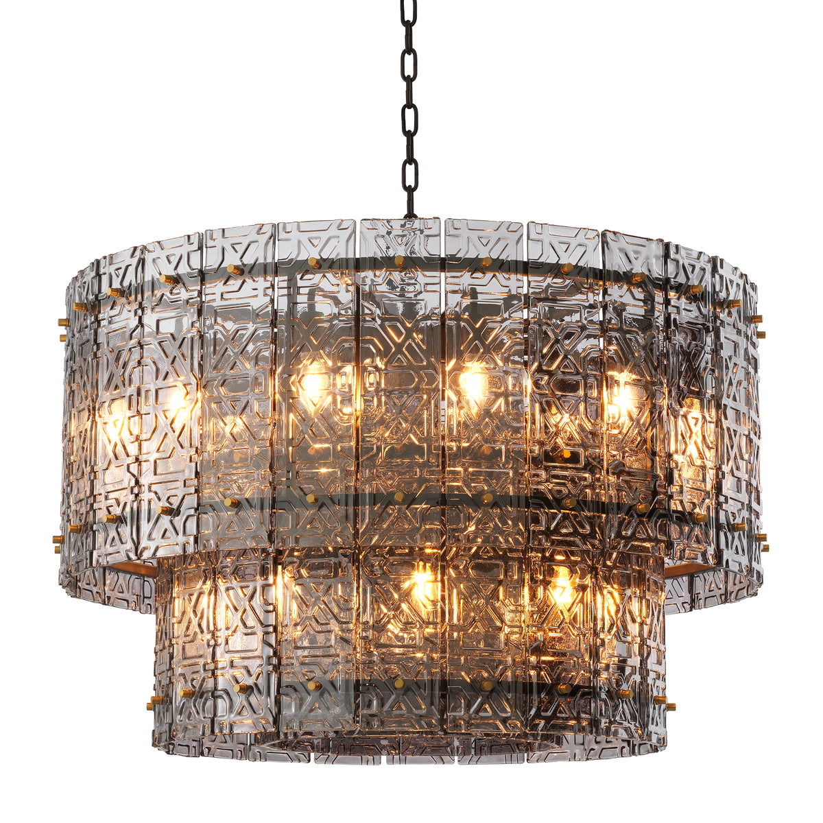 2-Tiered Glass Panel Chandelier Georgette | Eichholtzmh.com