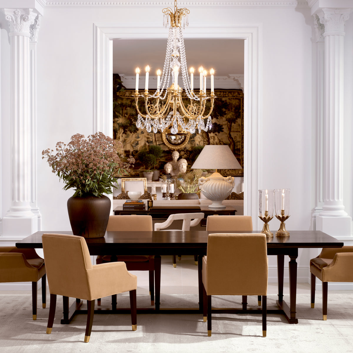 Brown Wool Dining Chair Clayton | Eichholtzmh.com 