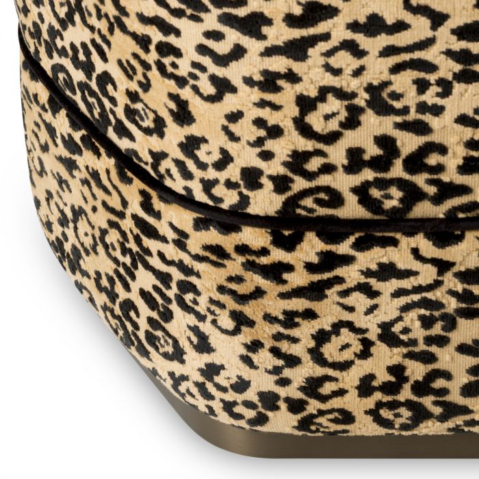 Stool Roosevelt bernard leopard camel bronze finish