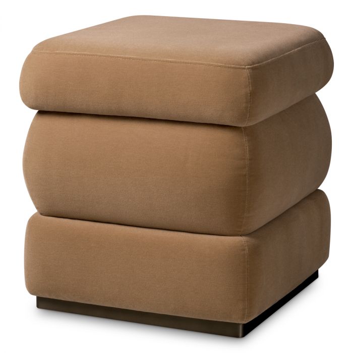 Stool Fifth bronze finish morris merino camel