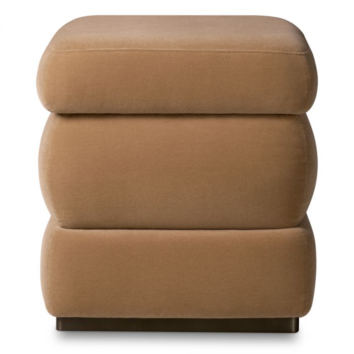 Stool Fifth bronze finish morris merino camel